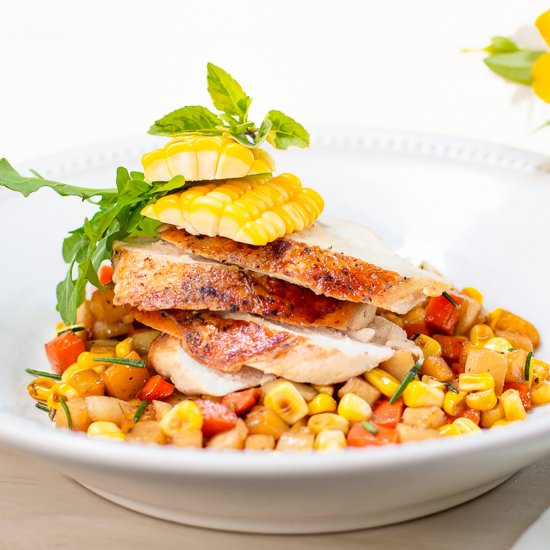 Crispy “brick” chicken breasts