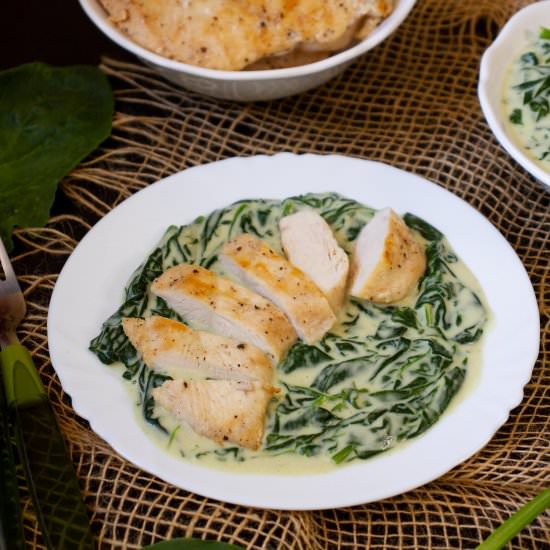 Chicken in spinach sauce