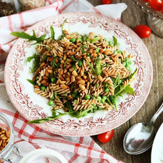 Green Pasta Salad with Pine Nuts