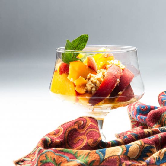 Peaches With Almond Pesto