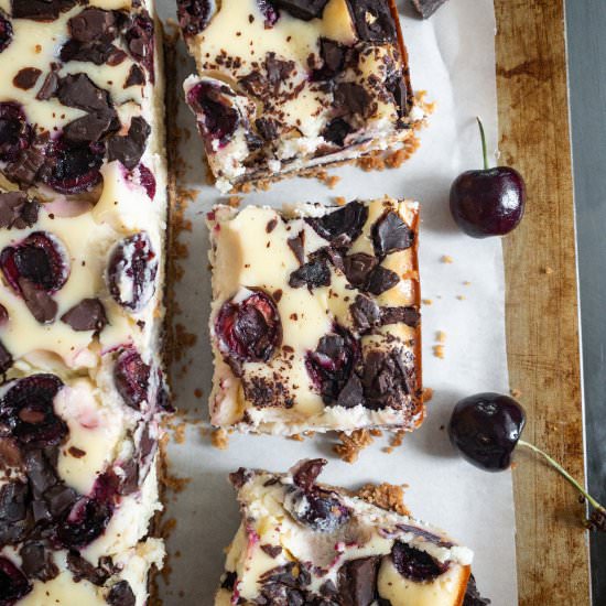 Chocolate Cherry Cheesecake Bars