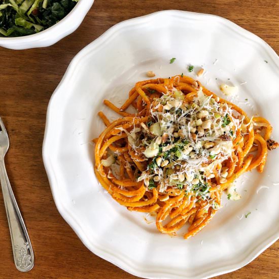 Romesco Pasta with Bucatini