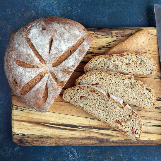 GF Walnut Bread & Sun Dried Tomato