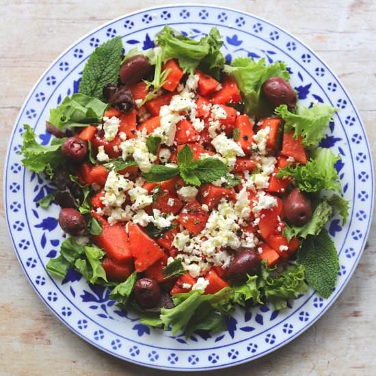 WATERMELON AND FETA CHEESE SALAD
