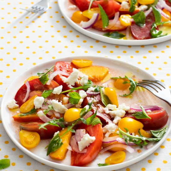 Tomato and Peach Salad with Feta