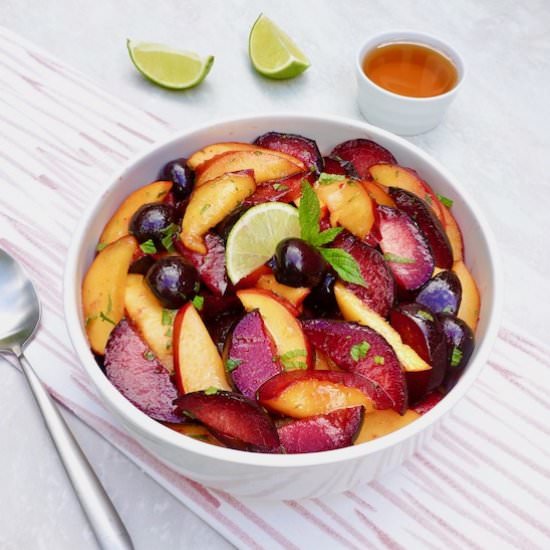 Honey Lime Stone Fruit Salad