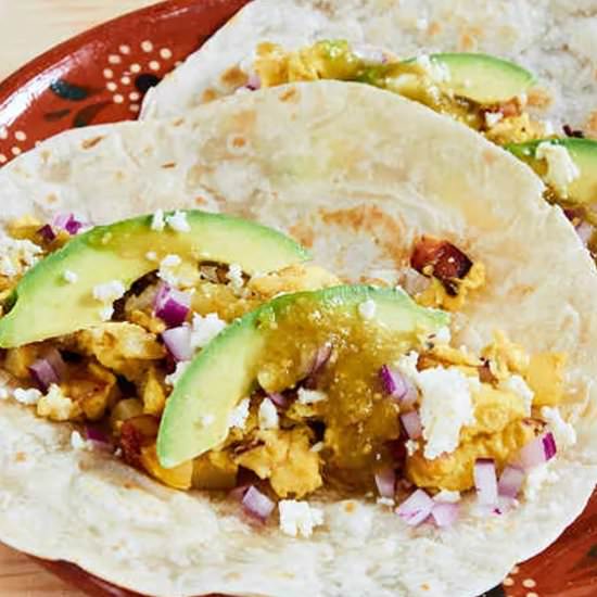 Bacon Potato Egg Breakfast Tacos
