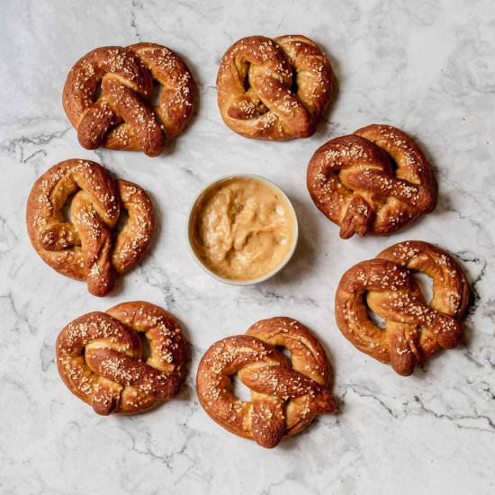 Sourdough Soft Pretzels