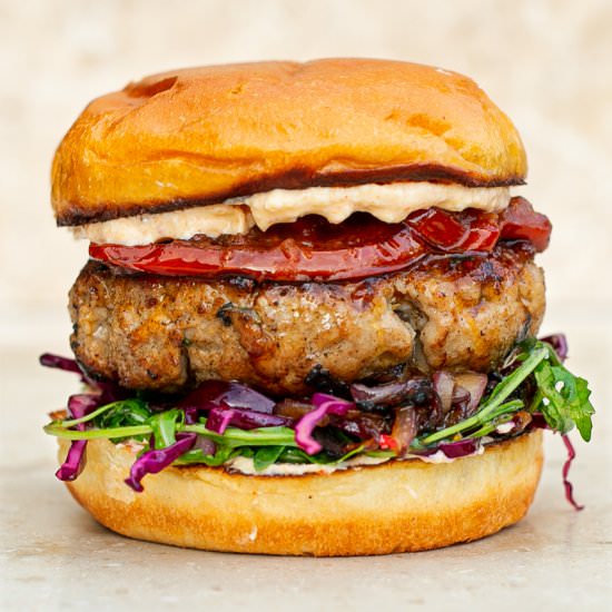 Pink Pepper Pork Burger