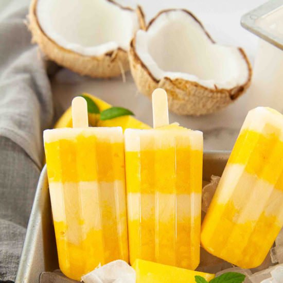 Easy Mango Coconut Popsicles