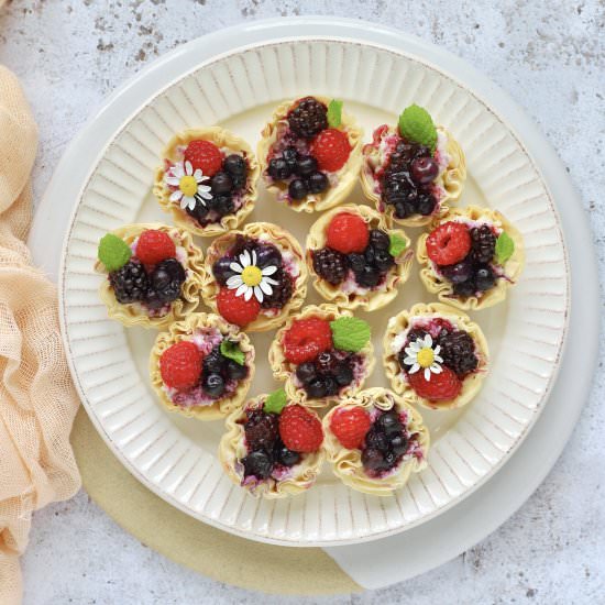 Filo Tartlets with Fresh Berries