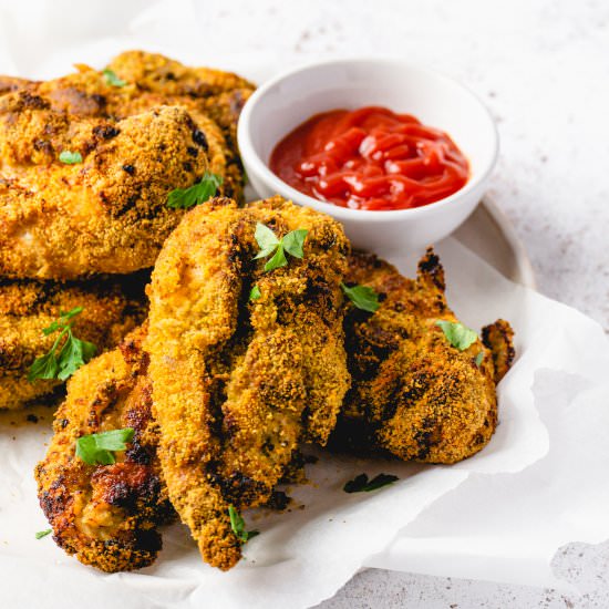 Breaded Pesto Air Fryer Chicken