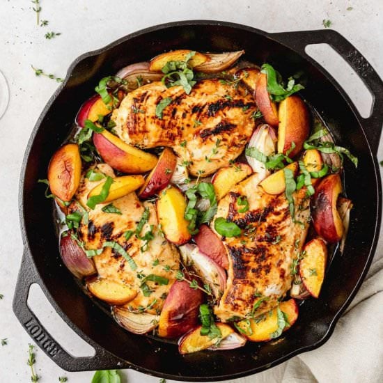 Roasted Chicken and Peaches