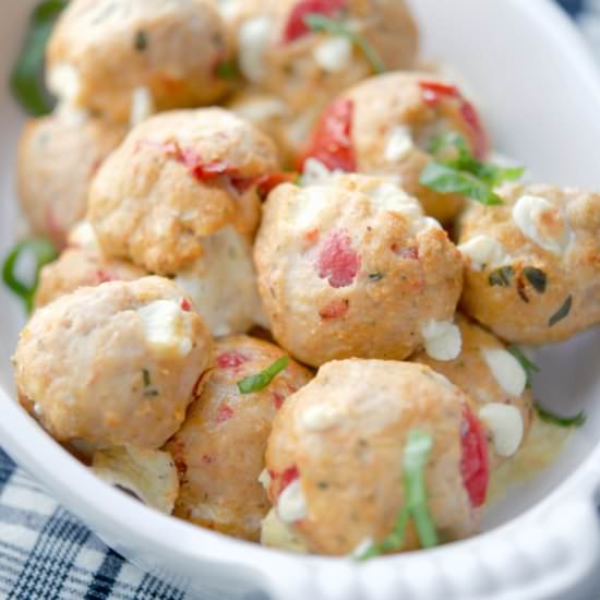 Caprese Chicken Meatballs