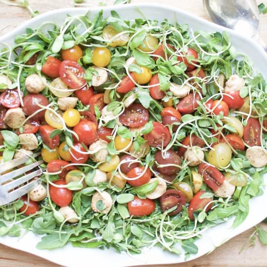 greened-up caprese salad