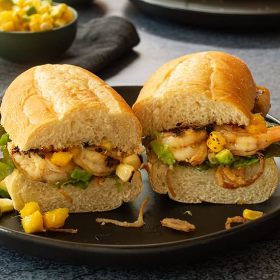 Grilled Harissa Shrimp Sandwich