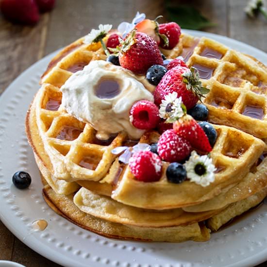 Belgian Waffles with Honey Vanilla