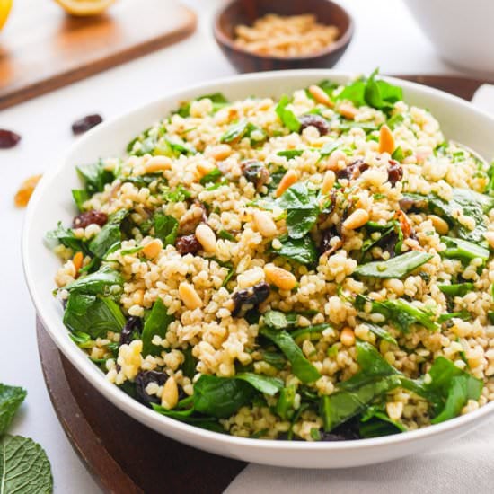 Bulgur Wheat Salad with Spinach