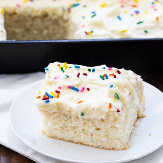 Doctored Cake Mix Sheet Cake