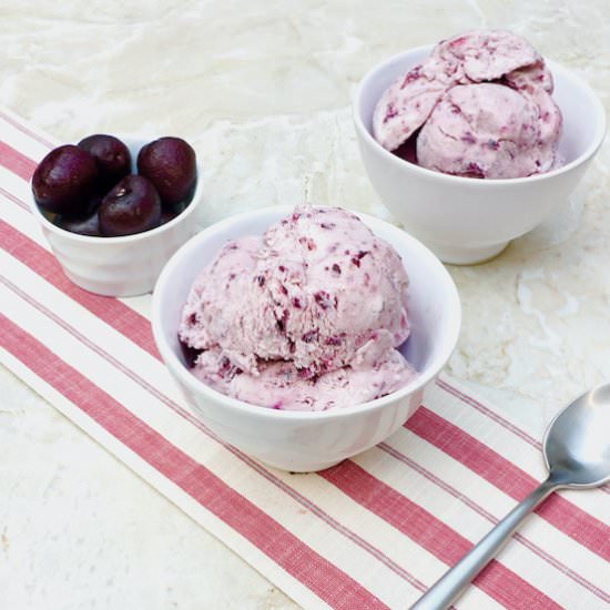 Roasted Cherry No Churn Ice Cream