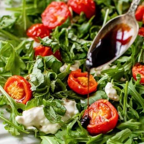 AirFryer Burst Tomato Burrata Salad