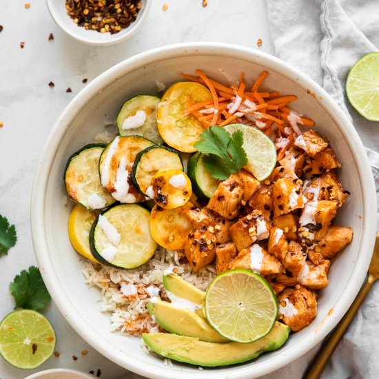 Hot Honey Chicken Bowls