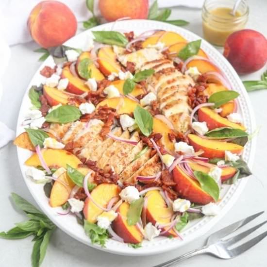 Peach and Chicken Salad with Bacon