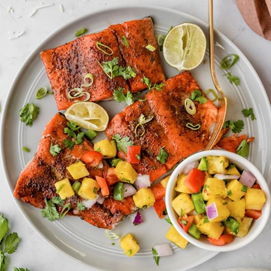 Salmon with Pineapple Salsa