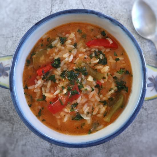 Tomato rice with peppers