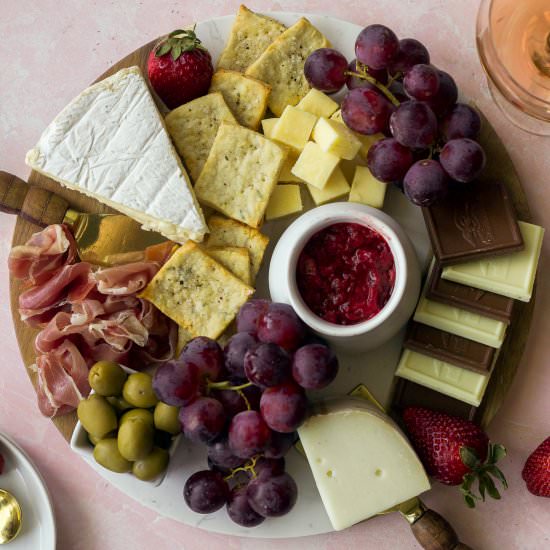 A Rosé-Themed Cheese Board