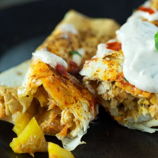Chicken Taquitos with Peaches