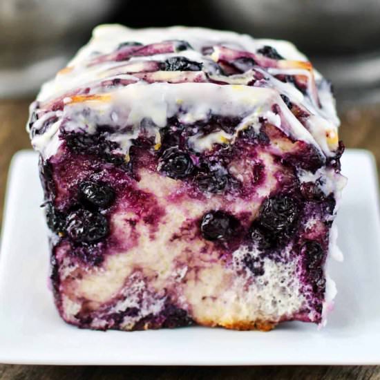 Roasted Blueberry Pull-Apart Loaf