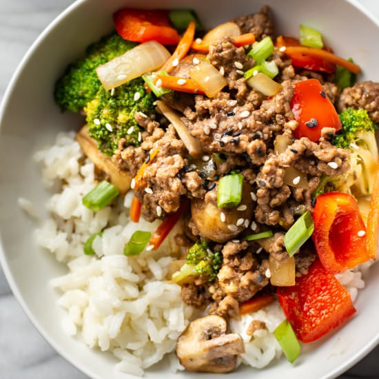 ground beef stir fry