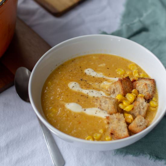 Vegan Corn & Bell Pepper Soup