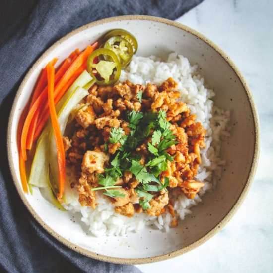 Asian Ground Turkey and Rice Bowls