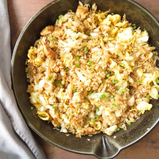 Chicken Fried Rice with Cabbage