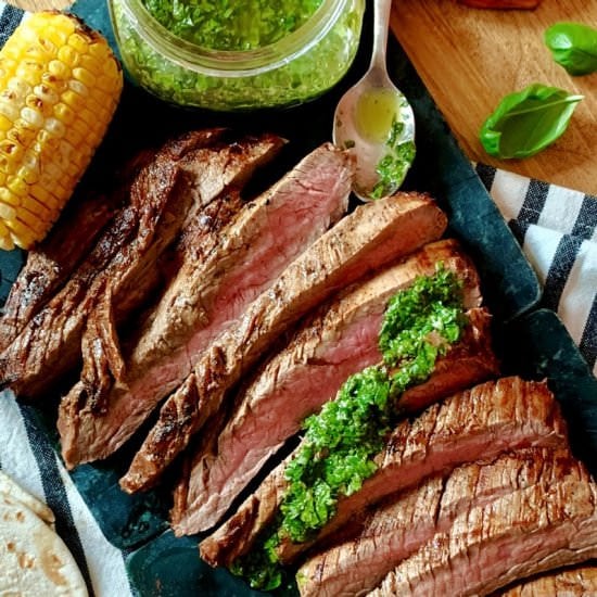 Grilled Flank Steak + Chimichurri