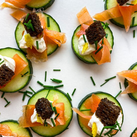 Smoked Salmon Cucumber Bites