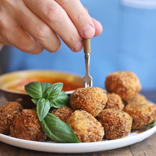 Fried almond cheese balls