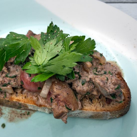 Chicken Livers on Toast