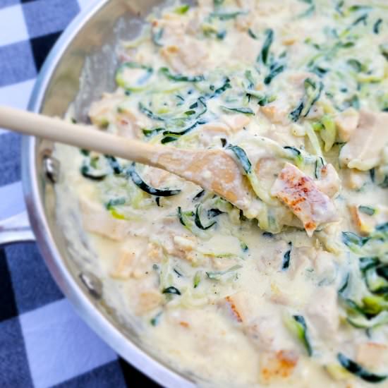 Low Carb Chicken Zucchini Alfredo
