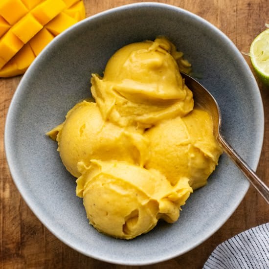 5-Minute Mango Lime Sorbet