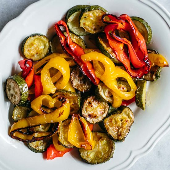 Roasted Zucchini and Peppers