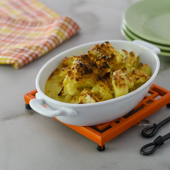Vegan Cheesy Cauliflower Bake