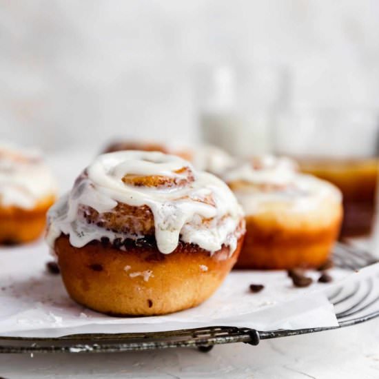 Cold Brew Frosted Cinnamon Rolls