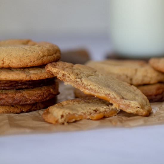 Caramel-Stuffed Apple Cider Cookies