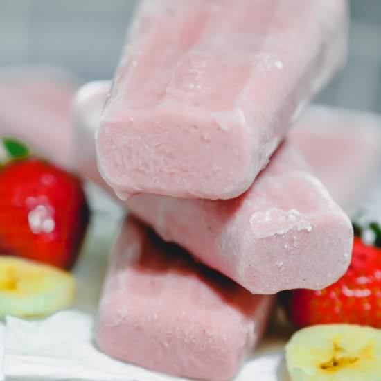 Strawberry Banana Popsicles