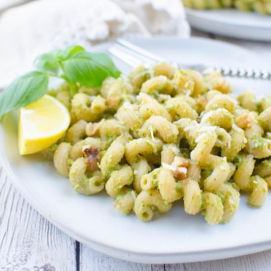Pasta with Broccoli Walnut Pesto