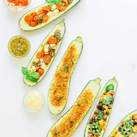 Stuffed Zucchini (3 Ways)