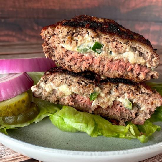 LOW CARB JALAPENO POPPER BURGERS